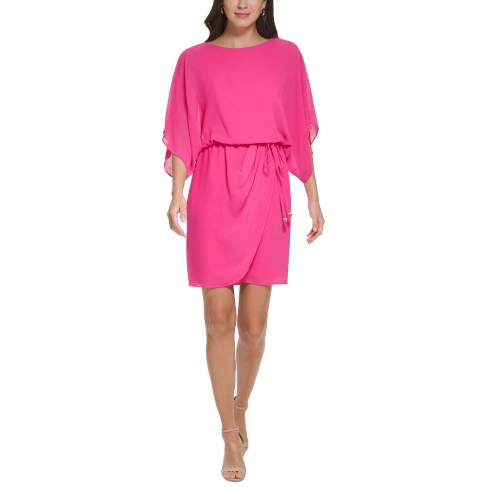 Jessica Howard Women's Petite Blouson Sheath Dress - Pink 10P